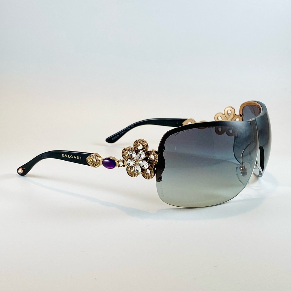BVLGARI  Sunglasses 6059B Gold Crystal Flower Sunglasses - Limited Edition